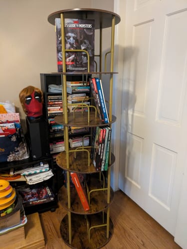 Customer photo review of Flycity 3-5 Tier Rotating Bookshelf With 360° Spinning Display
