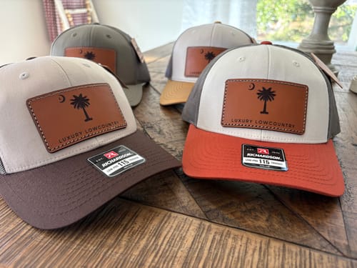 Customer photo review of Custom Leather Patch Hats Richardson 115 Laser Engraved
