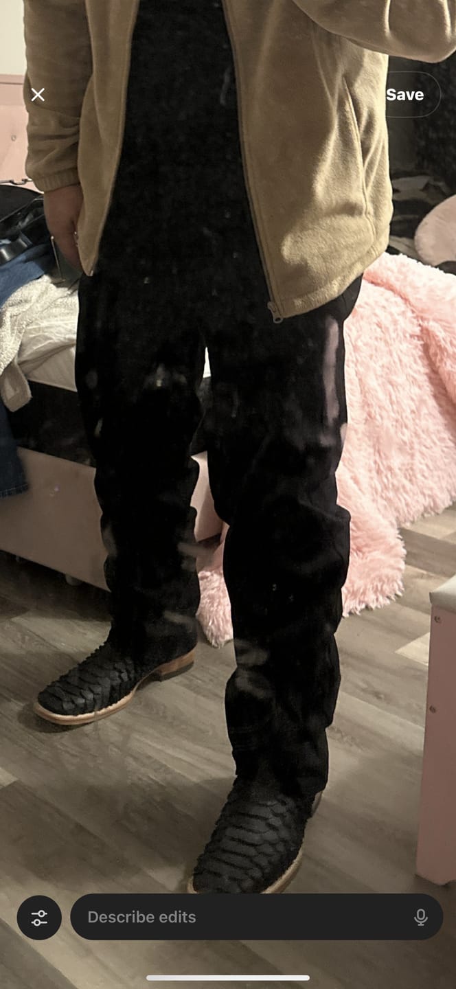 Customer photo review of Cowboy Boot Jumbo Python Matte Black