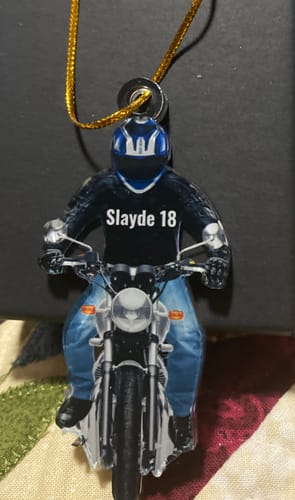 Customer photo review of Personalized Biker Motorcycle Acrylic Ornament Two Sides Biker Dad Grandpa Hanging Ornament