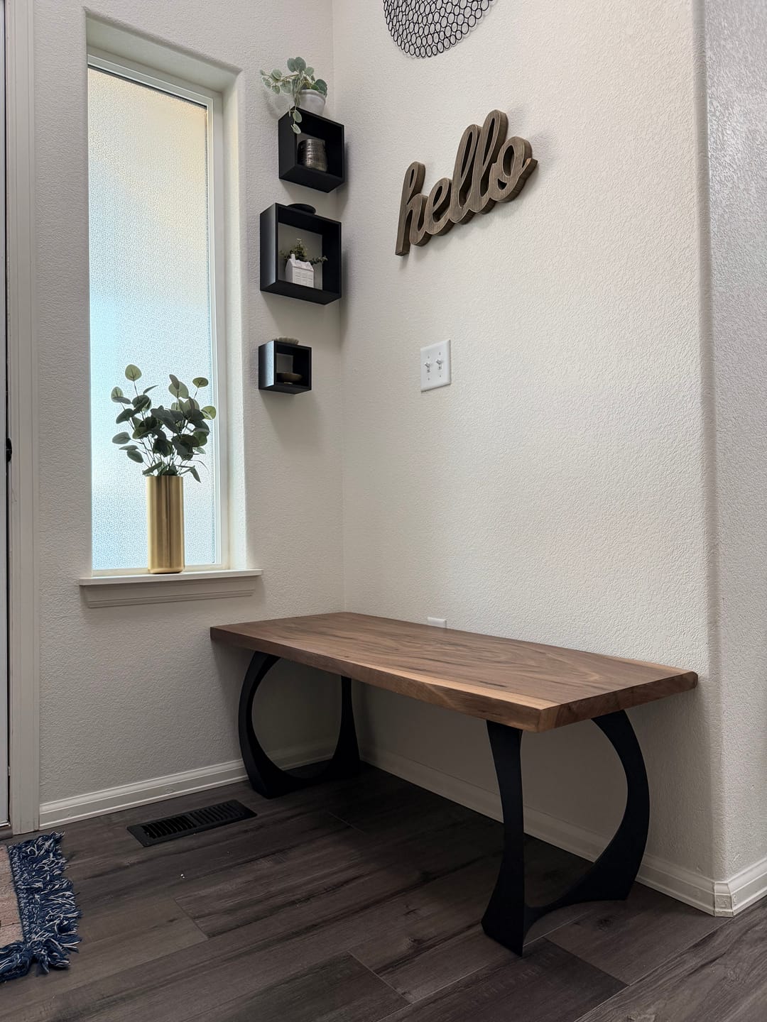 Customer photo review of Bench Legs 105 Cleo 16.3" H Metal Handmade Furniture
