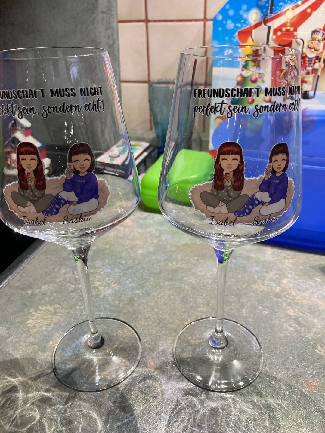 Customer photo review of Herzensmenschen - Personalisiertes Weinglas