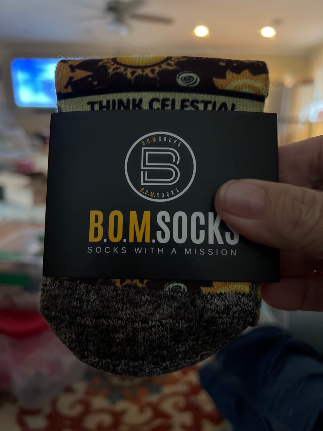 Customer photo review of Think Celestial - Inspirational Crew Socks