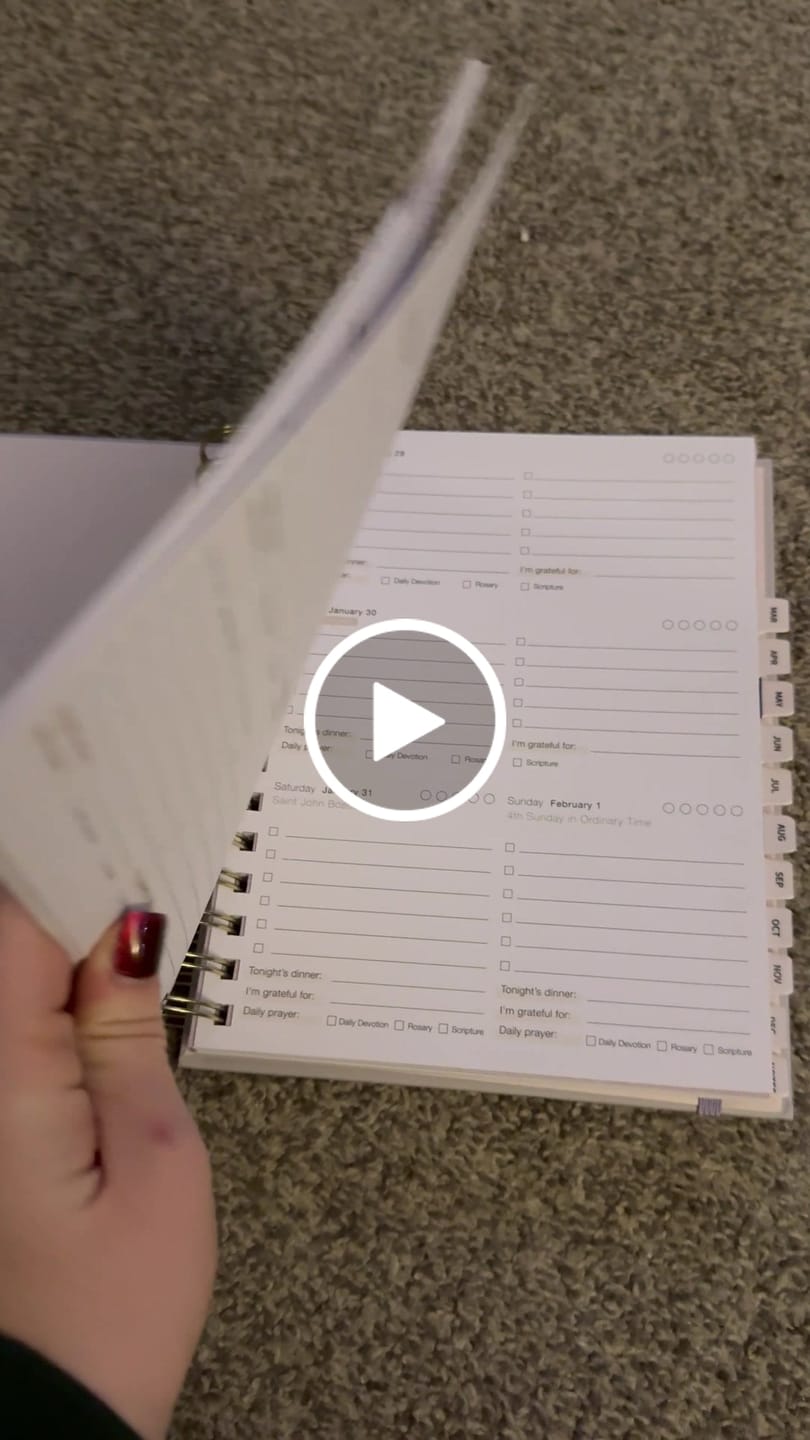 Customer video review of 2026 Calendar Year Catholic Liturgical Planner // Mini Layout