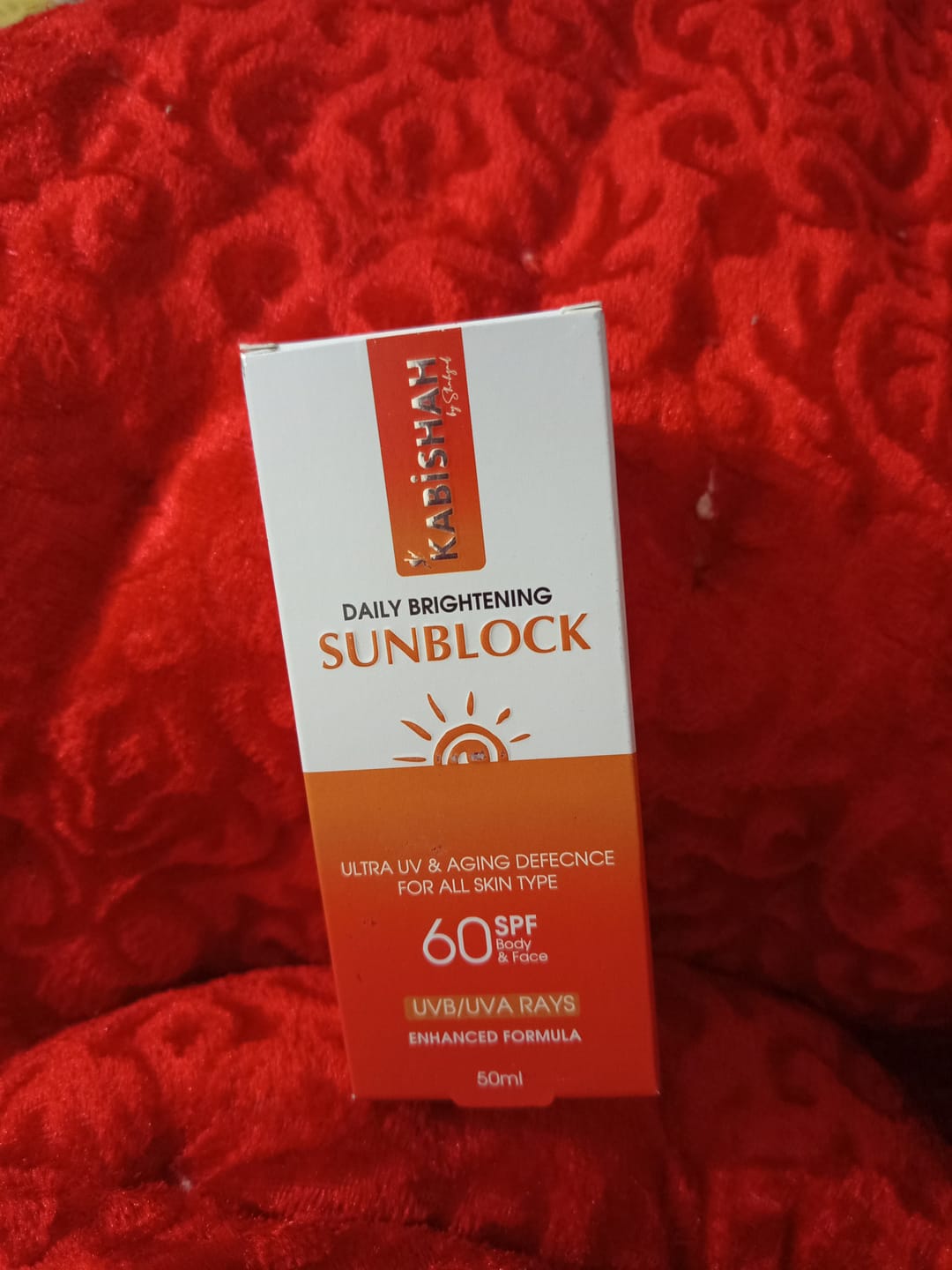 Customer photo review of LuminaGuard Daily Brightening Sunblock Double Pack Bundle.