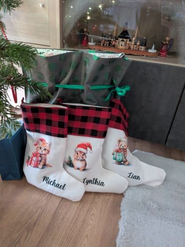 Customer photo review of Weihachtssocken Personalisiert - Weihnachtstiere