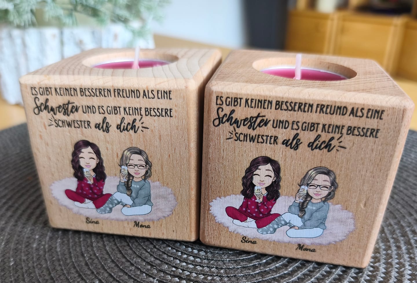 Customer photo review of Herzensmenschen - Personalisierter Kerzenwürfel