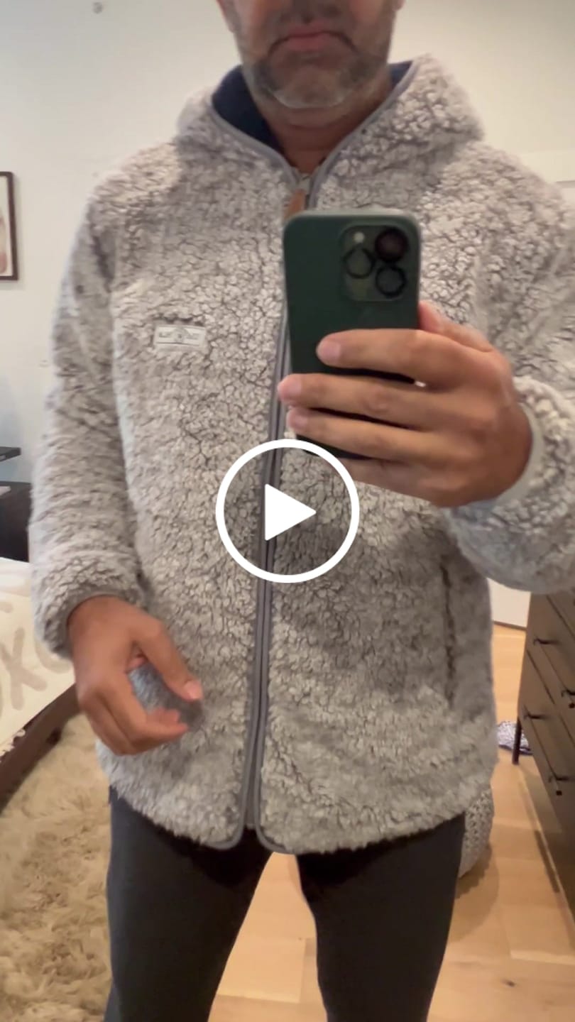 Customer video review of Reversible Double Sherpa Full Zip Hoodie