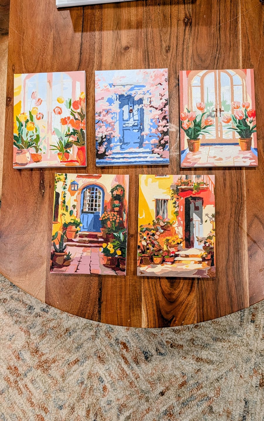 Customer photo review of 6 Mini Paintings - Colorful Doors Set