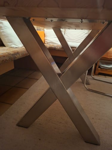 Customer photo review of X-Tischbeine Edelstahl V2A - Premium Design 80x80mm | Indoor & Outdoor