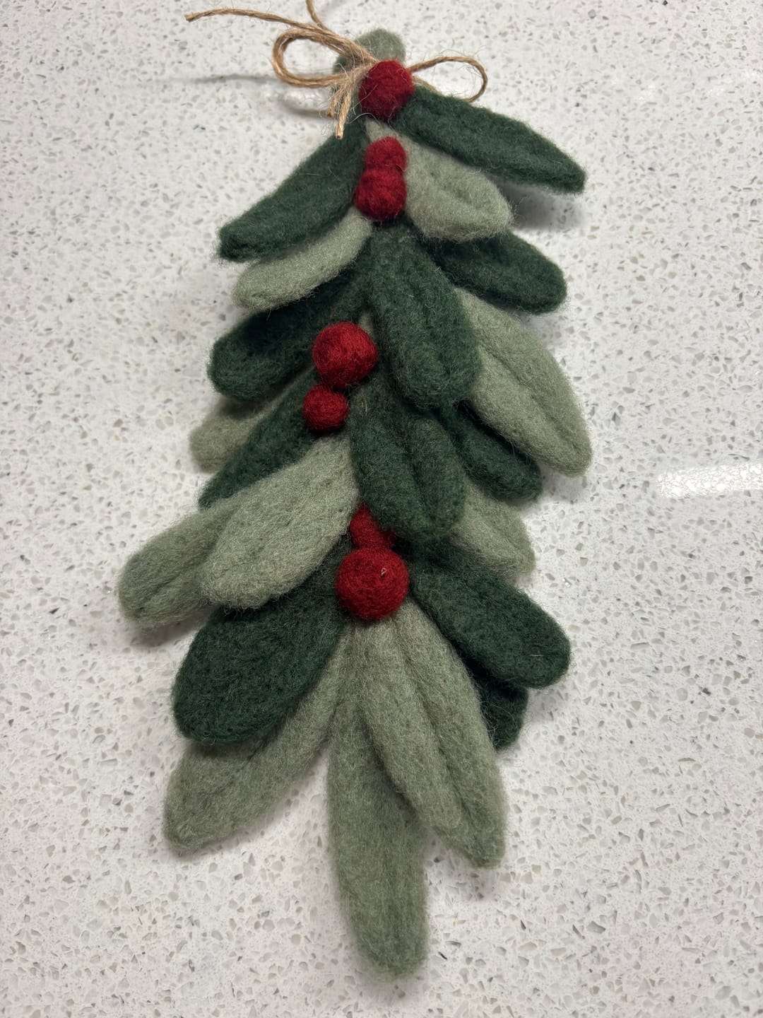 Customer photo review of Holiday Greenery Mini Needle Felting Kit
