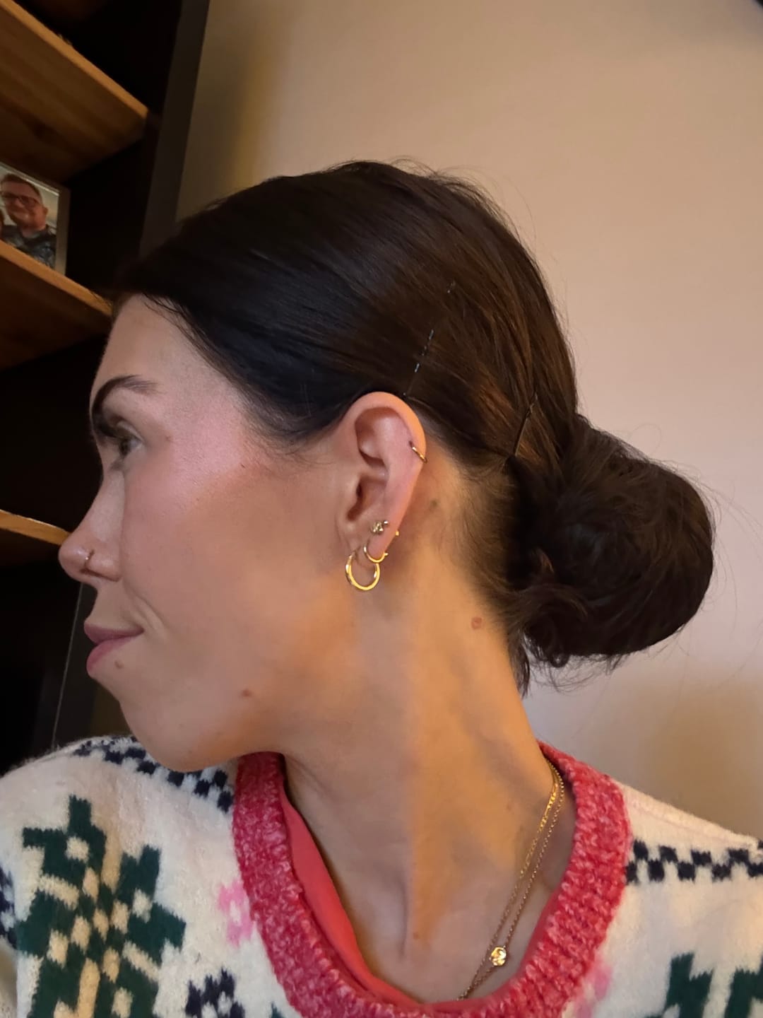 Customer photo review of Stranded Clip-in Mum Bun - Colour #4 Chocolate Dahlia