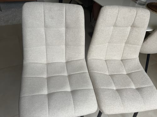 Customer photo review of BJORN - Lot de 2 chaises en métal et tissu beige
