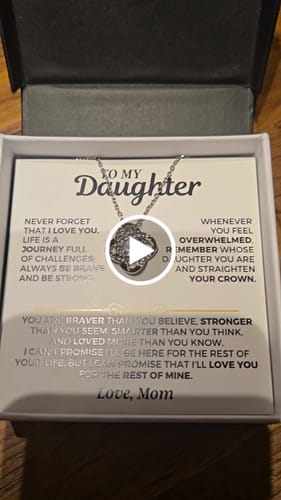 Customer video review of To My Daughter - From Mom - Love Knot Necklace Gift Set - SS557