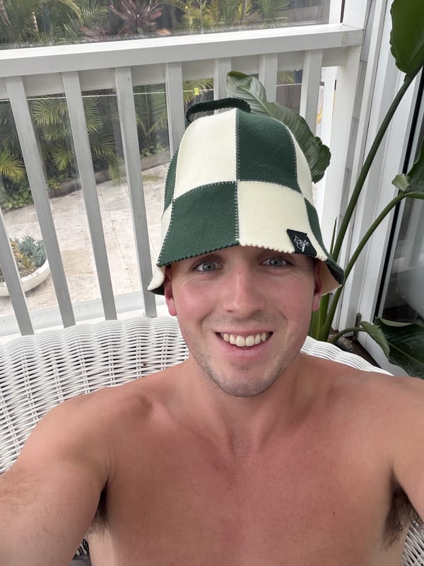 Customer photo review of The Koala Sauna Hat