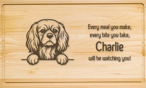 Customer photo review of Personalised Dog Photo Chopping Board