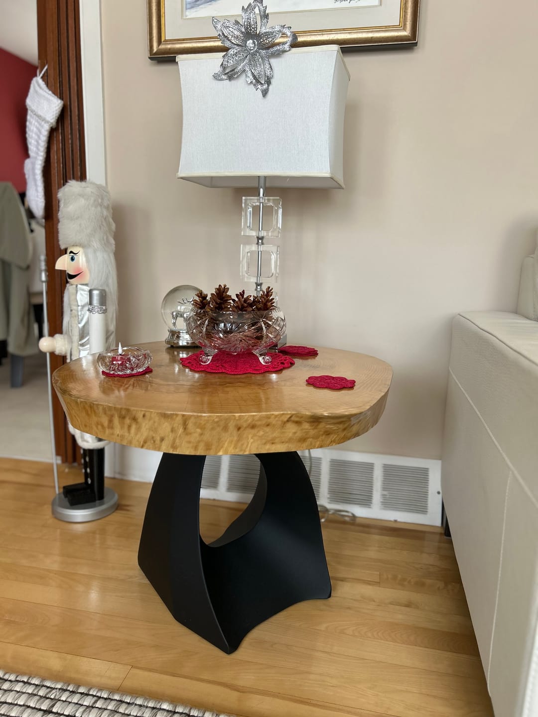 Customer photo review of Coffee Table Base 106B Namu 16" H Mid-Century Style for DIY Projects