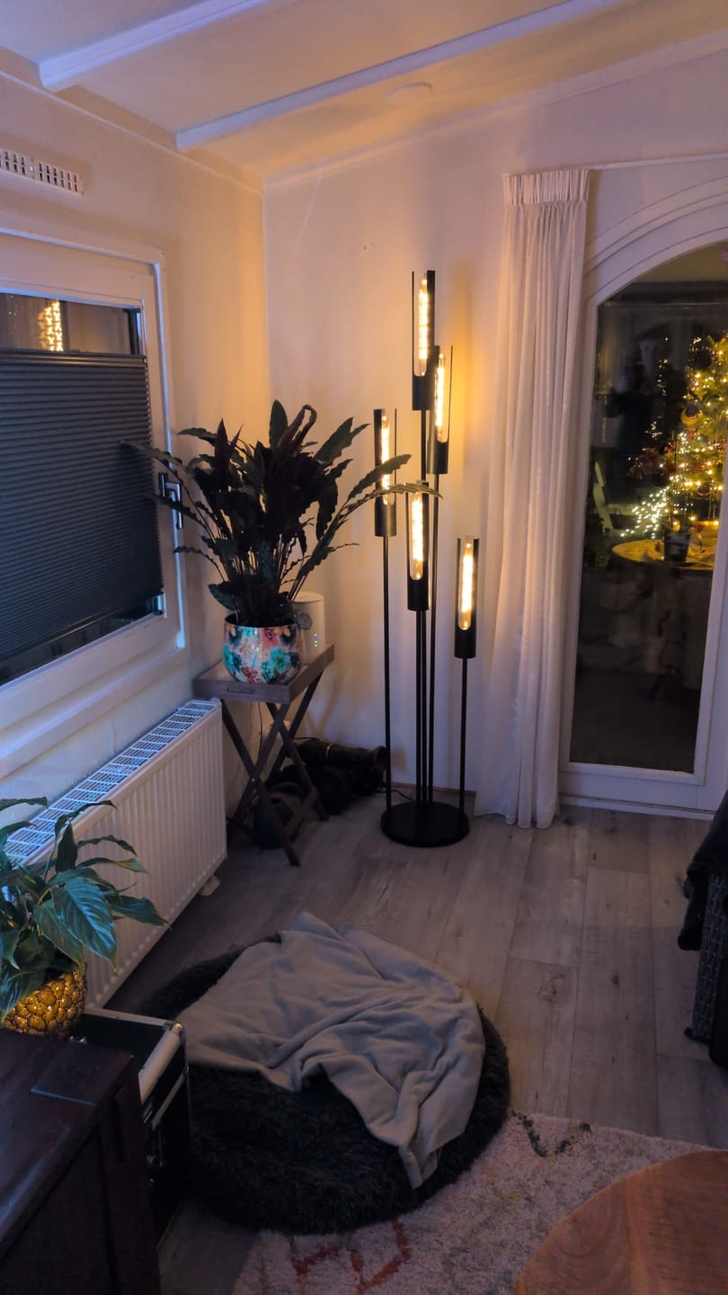 Customer photo review of Vloerlamp Lumen - 5-lichts - Zwart - Metaal - 176 cm