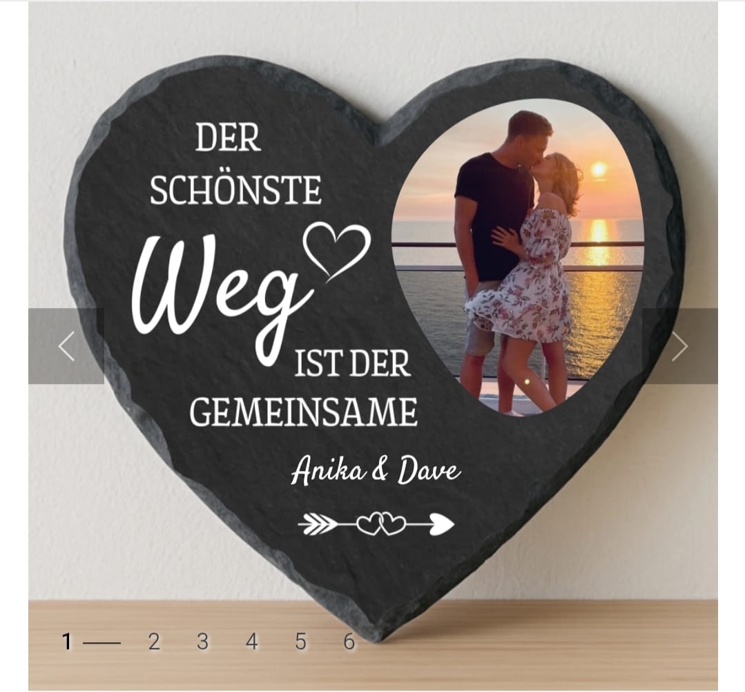 Customer photo review of Der schönste Weg - Personalisiertes Schieferherz (20x20)