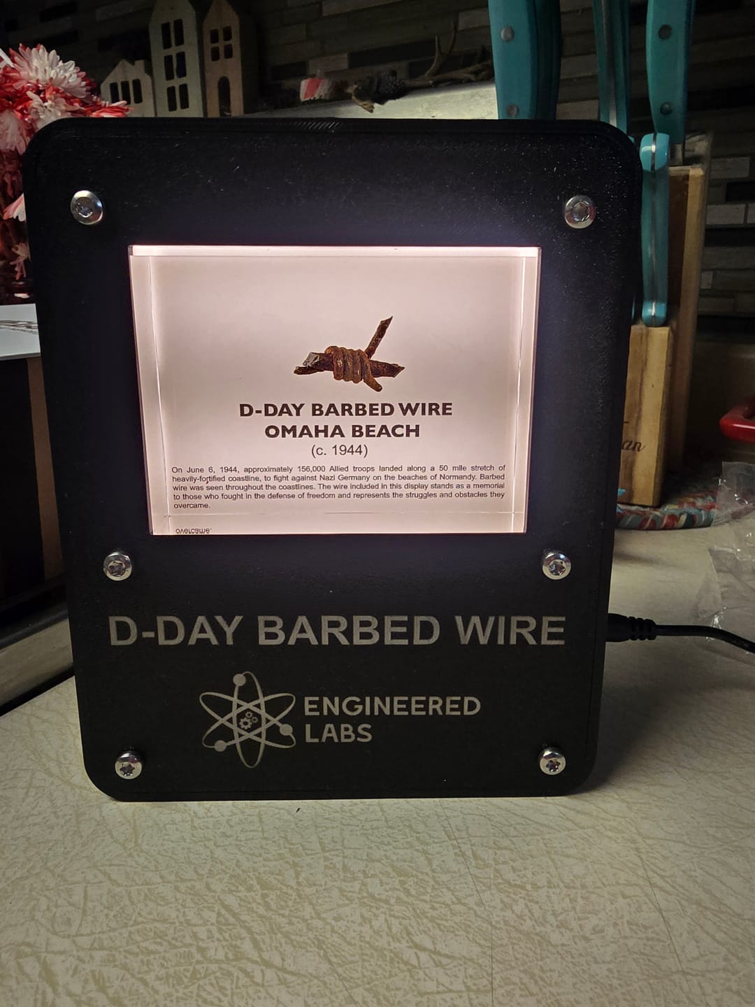 Customer photo review of Customizable 3D Printed Light Display for Acrylic Artifacts