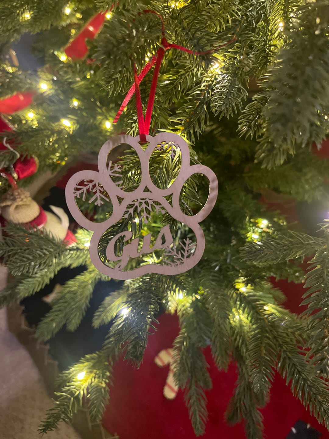 Customer photo review of Personalized Pet Christmas Ornament