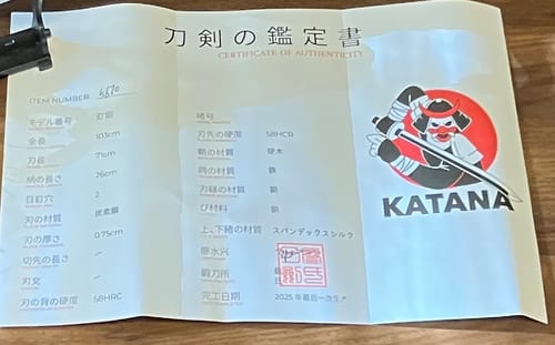 Customer photo review of Certificate of authenticity - Handwritten