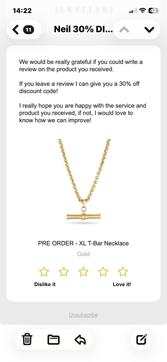 Customer photo review of PRE ORDER - XL T-Bar Necklace