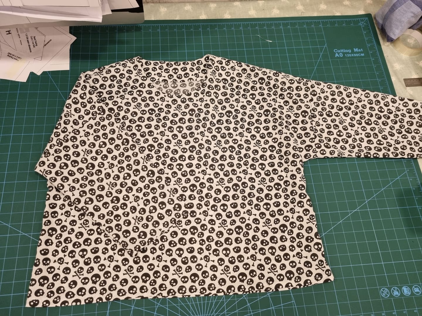 Customer photo review of All Over Skulls Polycotton Fabric