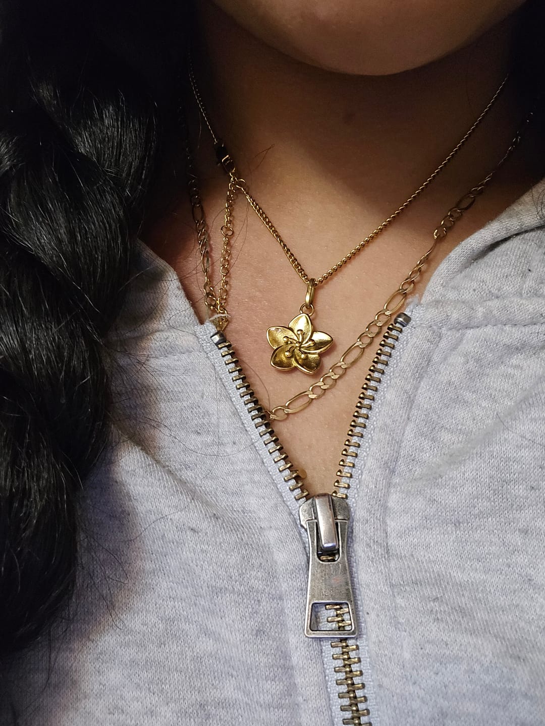 Customer photo review of Hibiscus Flower Pendant Necklace
