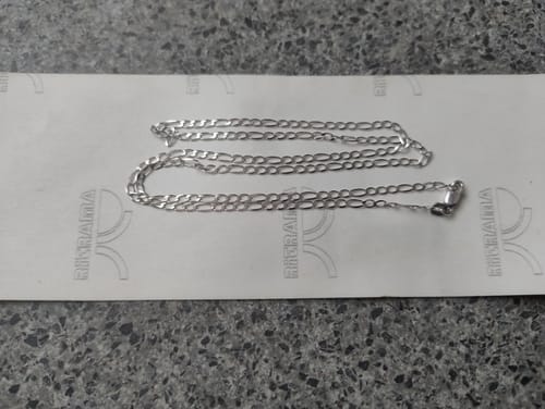 Customer photo review of Flat Figaro Chain in 9ct White Gold