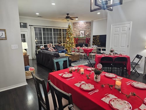 Customer photo review of St Nick Pattern Dinner Napkin