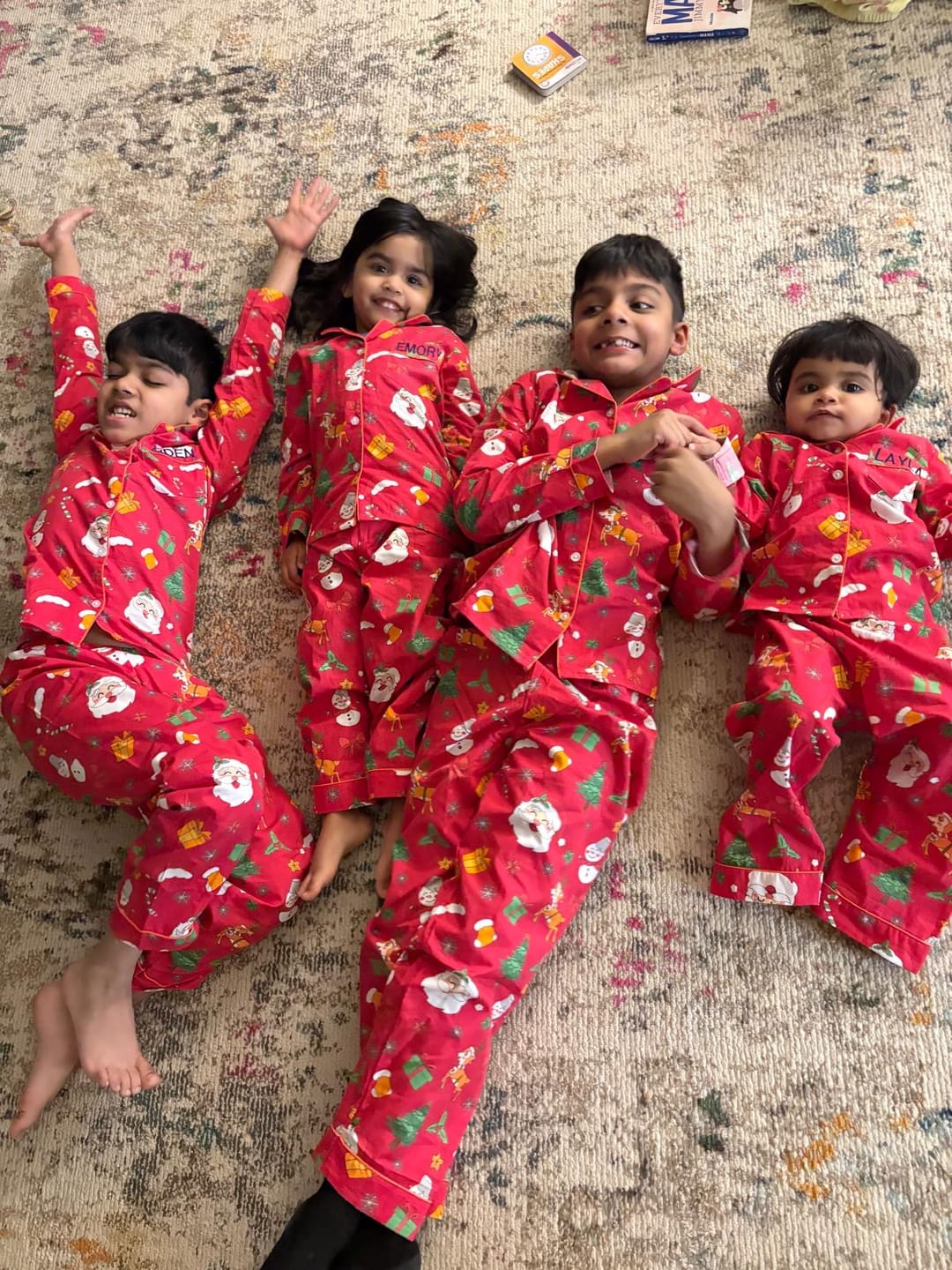Customer photo review of Red Santa and Snowman Night Suit
