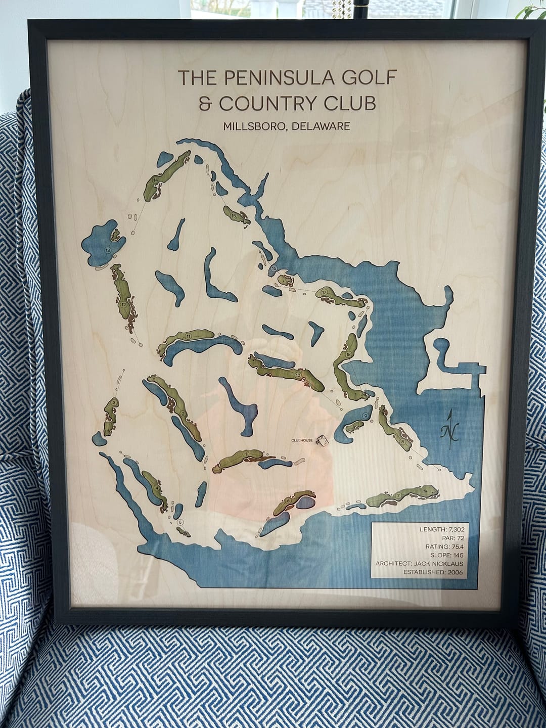 Customer photo review of Custom 3D Wood Golf Course Map
