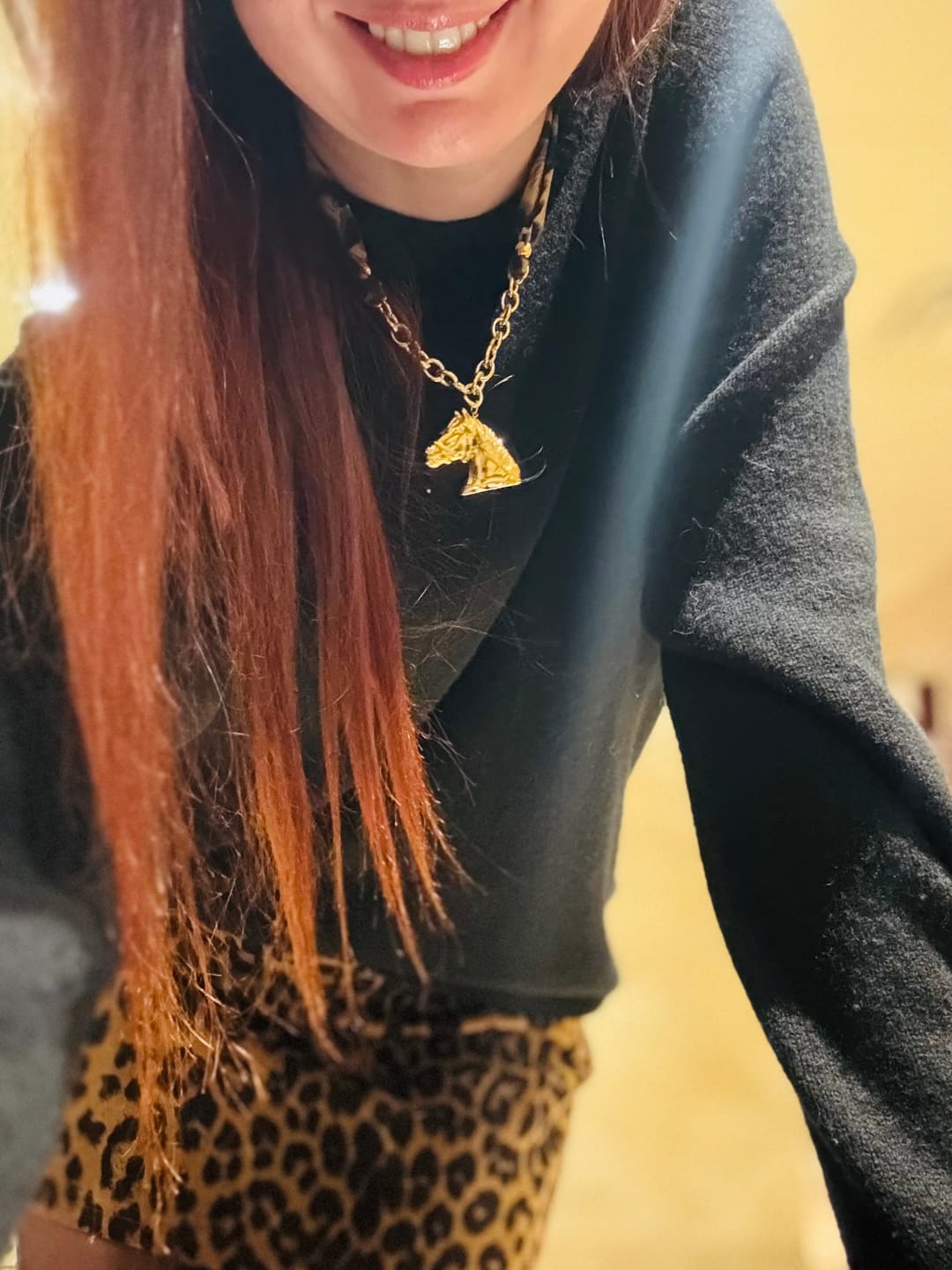 Customer photo review of Safari Horse Necklace