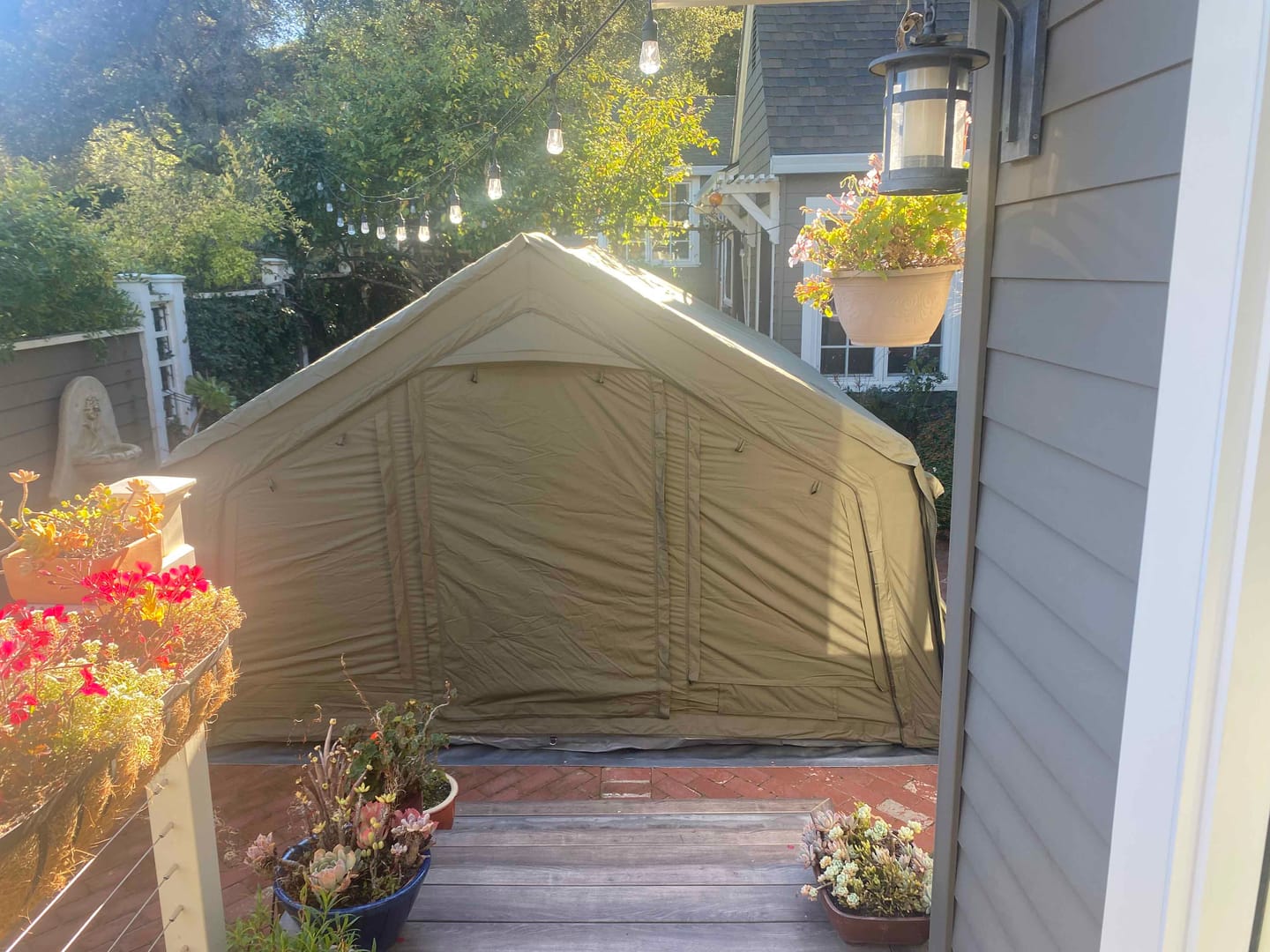 Customer photo review of Coody 17.2 (Koala-7) Forest Green Large Inflatable Tent for Camping (2-10 person)