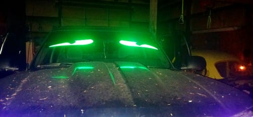 Customer photo review of LED Windshield Eyes │ Night-Time Visibility With Style