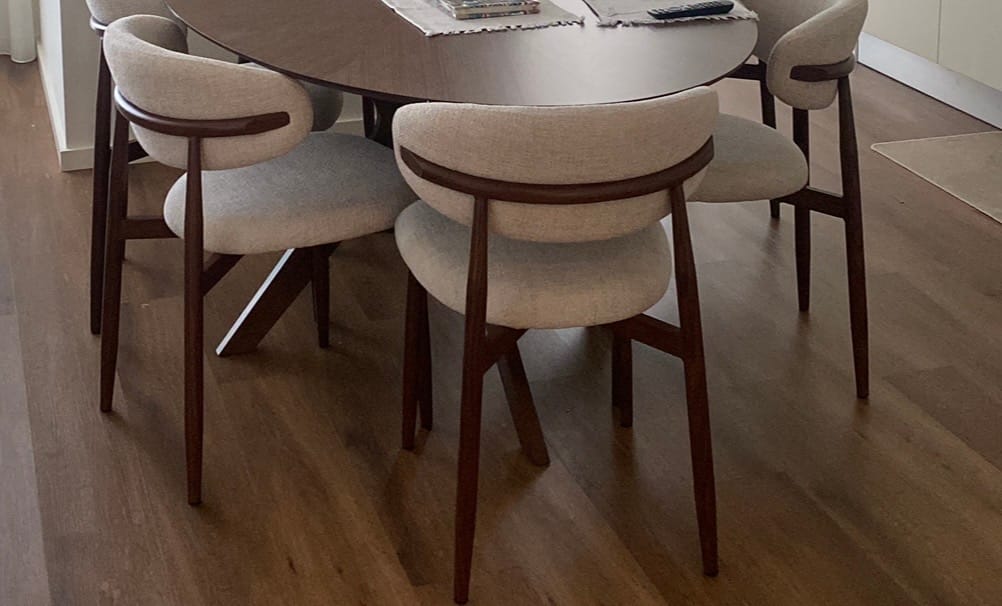 Customer photo review of Silla de comedor nórdica acero nogal Olimpo