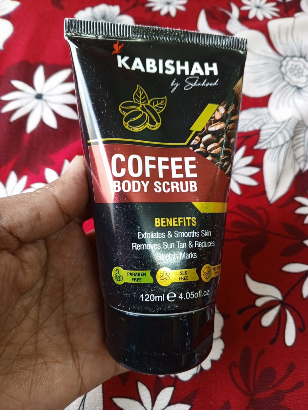 Customer photo review of Coffee Body Scrub - Exfoliates, Removes Tan & Reduces Stretch Marks