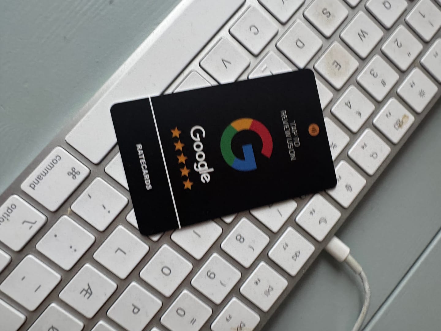 Customer photo review of RATECARDS™ - Google Review Card Premium Black