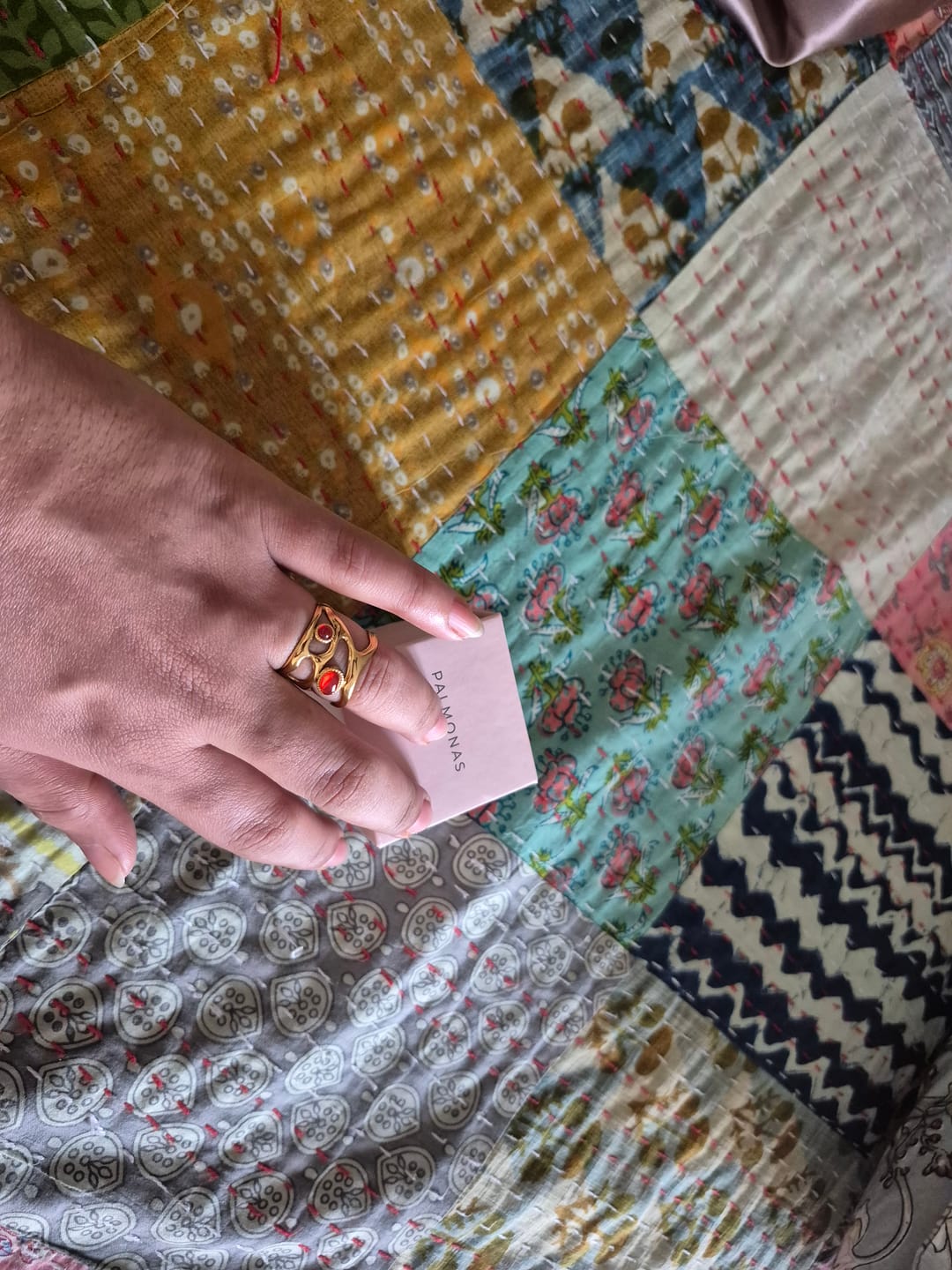 Customer photo review of Statement Gemstone Gold Ring