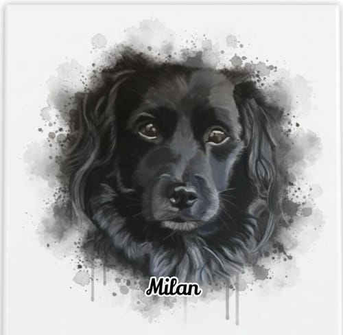 Customer photo review of Aquarel Portret op Tegel - Upload je eigen foto