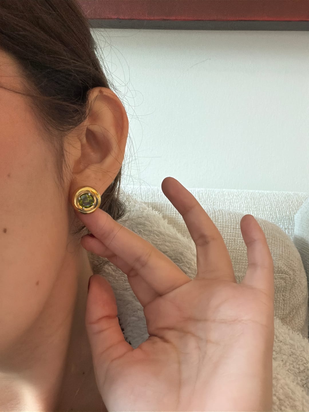 Customer photo review of The Romy Earrings