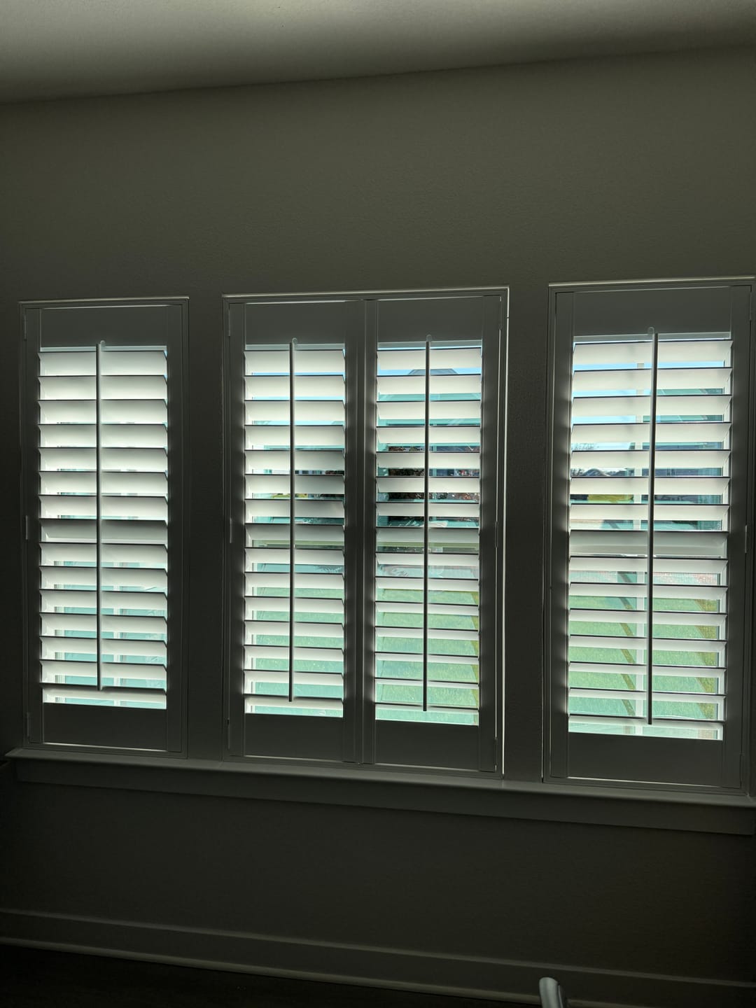 Customer photo review of Painted Wood Plantation Shutter