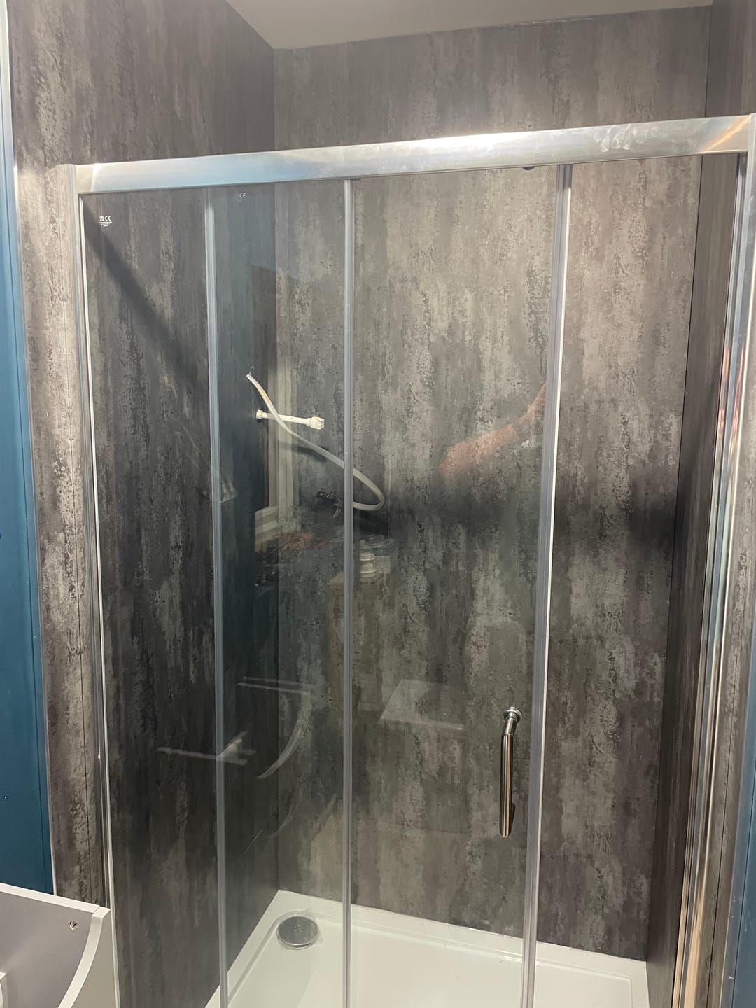 Customer photo review of Premium Black Graphite Matt Shower Wall Panel – 1M x 2.4M