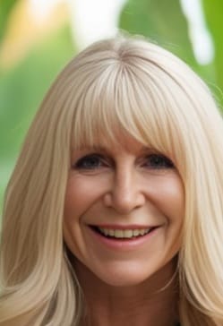 Close-up of a smiling reviewer who uses the Glov Micro Infusion System.