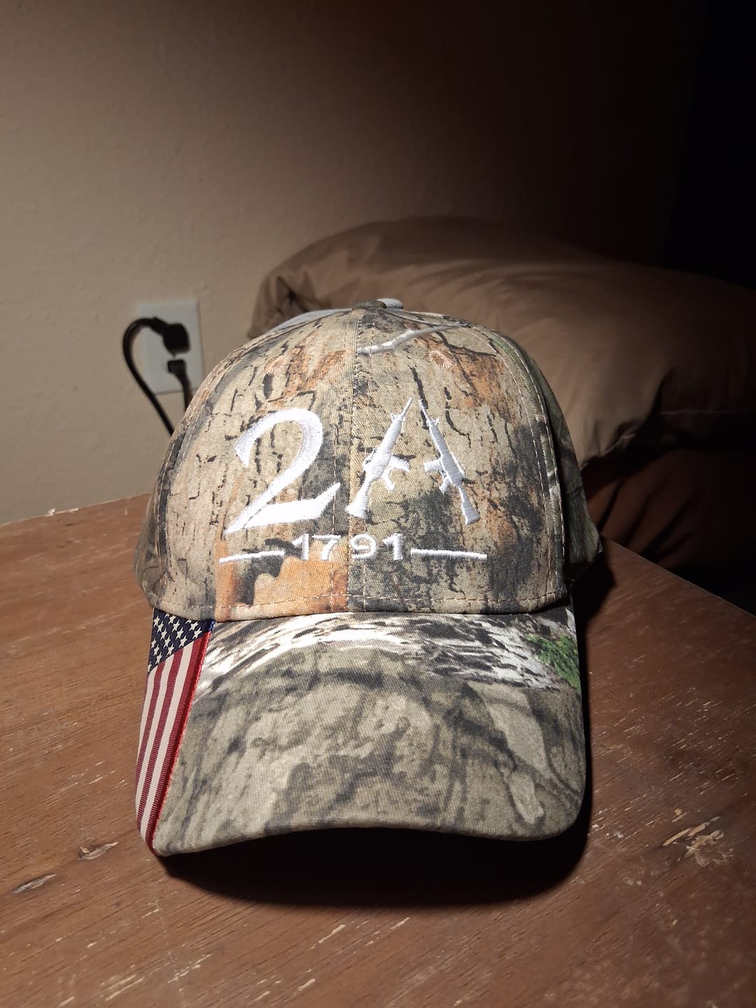 Customer photo review of 2nd Amendment 2A Limited Edition Camo Embroidered Hat