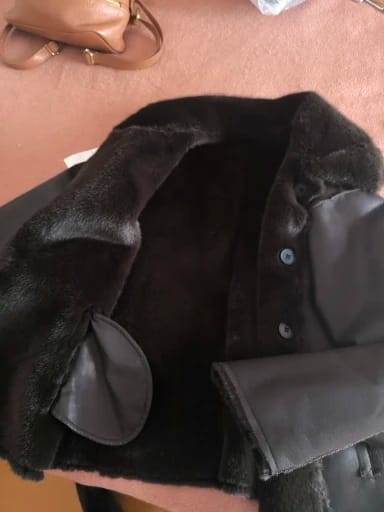 Customer photo review of Naomi Reversible Faux fur Leather Jacket