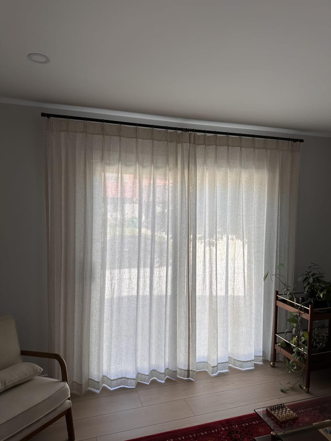 Customer photo review of Liz Linen Sheer Drapes