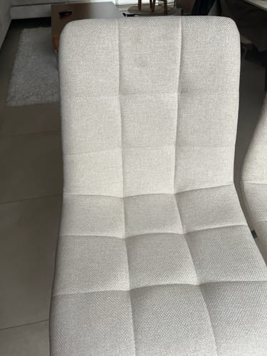 Customer photo review of BJORN - Lot de 2 chaises en métal et tissu beige