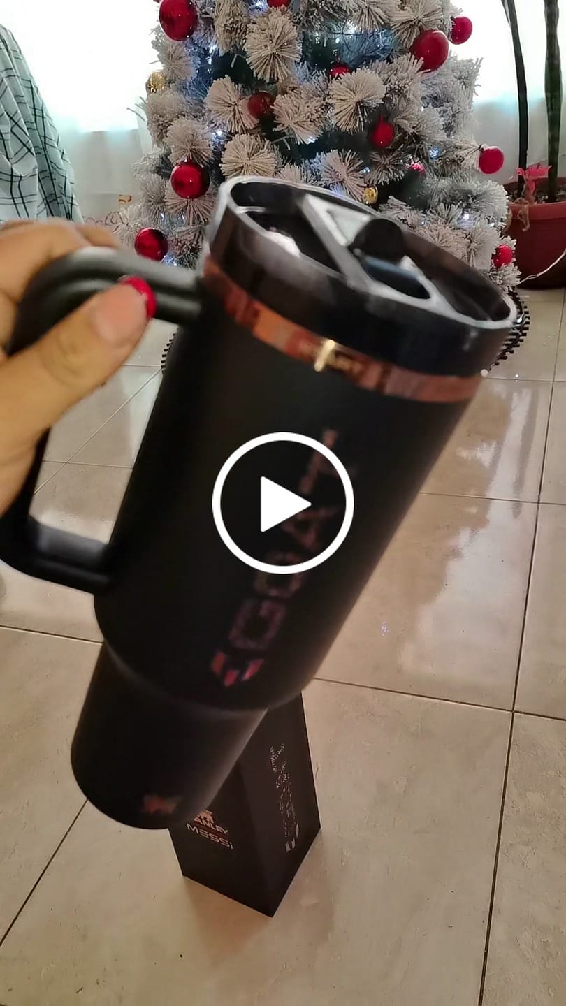 Customer video review of Messi x Stanley 1913 Quencher ProTour Flip Straw Tumbler GOAT Black | 1.1L